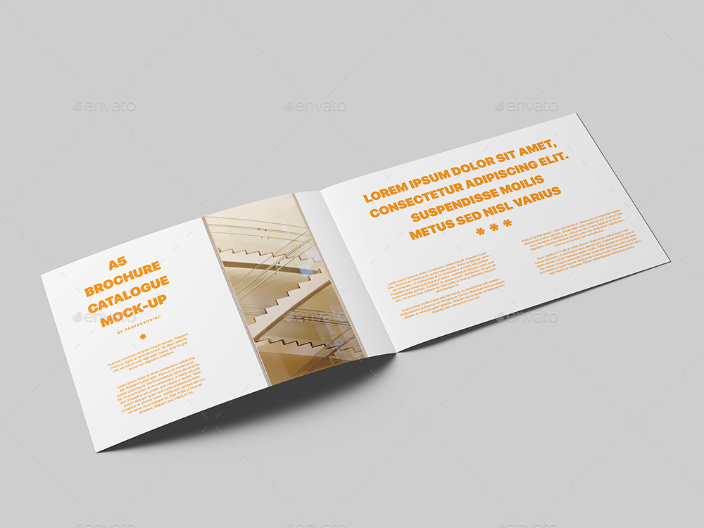  A5  Horizontal  Mockup  Free Free Premium Landscape Bi Fold 